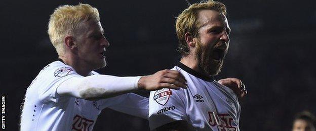 Derby's Johnny Russell celebrates