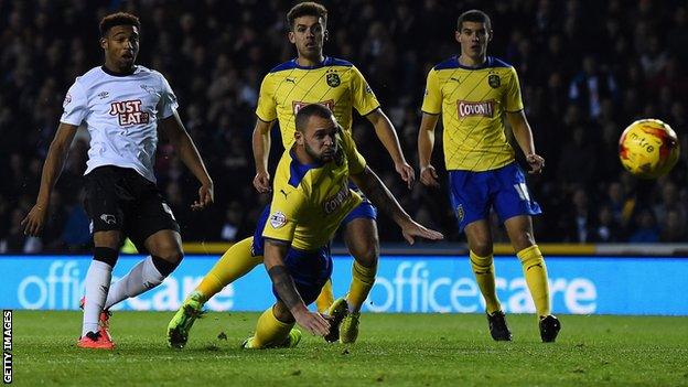 Derby's Jordan Ibe scores