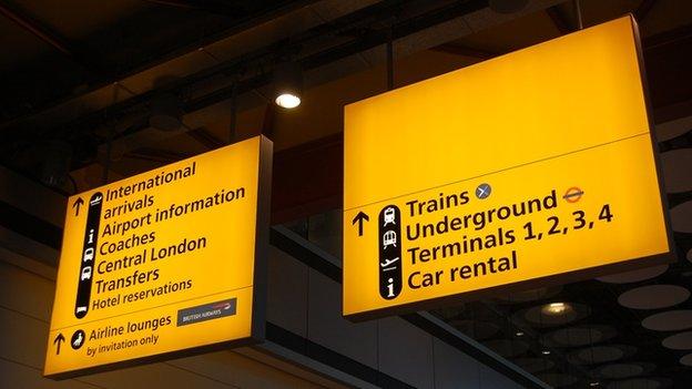 signs at Heathrow Airport