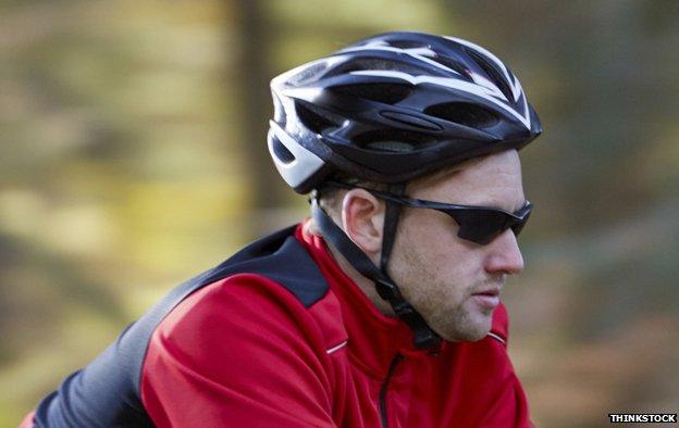 cyclist in helmet