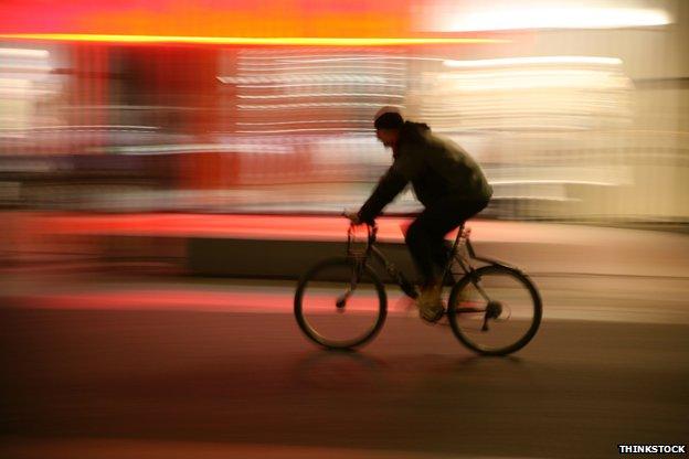 Cyclist in silhouette