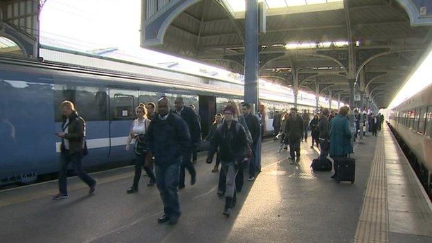 Commuters at Norwich Station