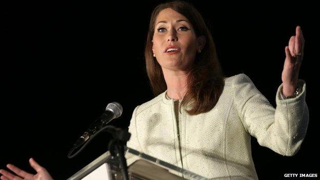 Alison Lundergan Grimes in Kentucky, 4 Nov