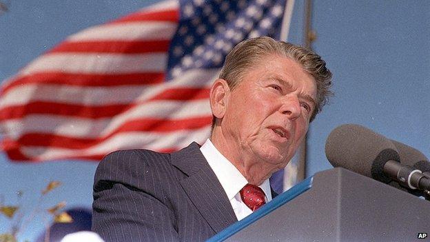 Former president Ronald Reagan appeared in Simi Valley, California, on 4 November 1991