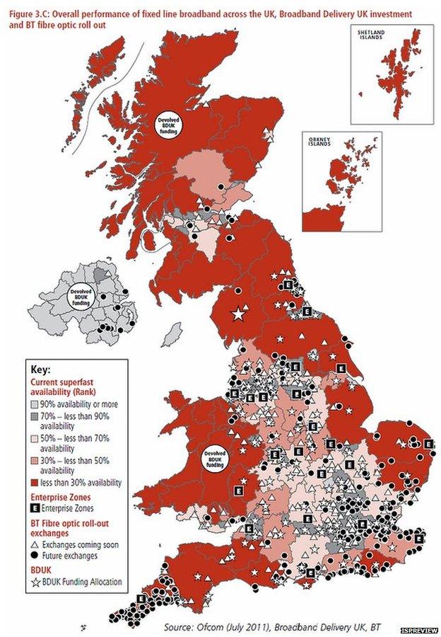 Broadband coverage map