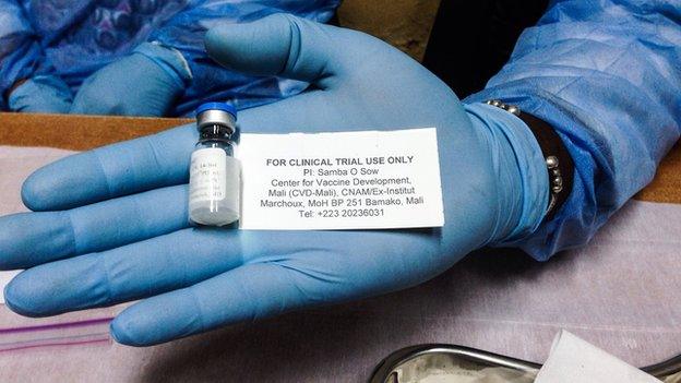 Dr Sow's Ebola vaccine dose, Bamako Mali