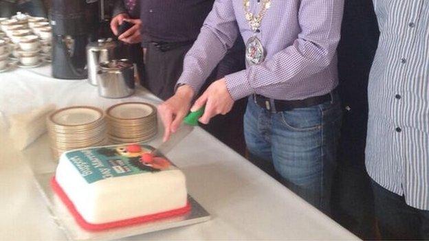 The cake was ordered for a civic event in Bangor Castle Town Hall, County Down, to mark International Day Against Homophobia and Transphobia