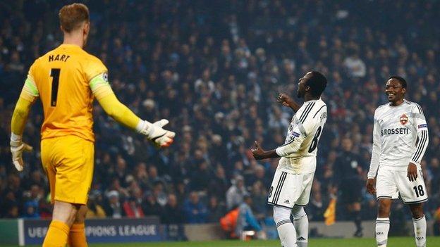 Seydou Doumbia celebrates his side's opening goal