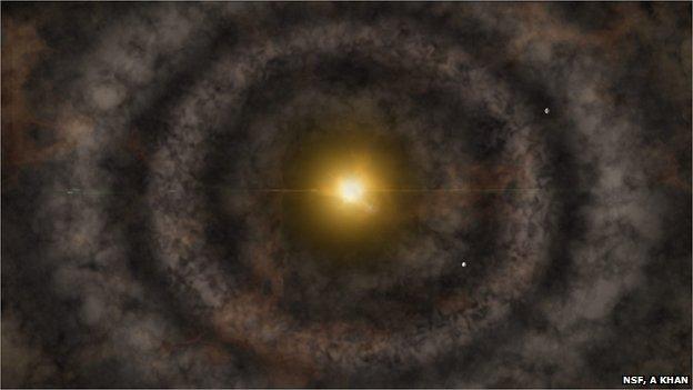 artist's impression of a protoplanetary disc