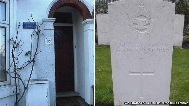 Mannock's home in Wellingborough and his possible grave