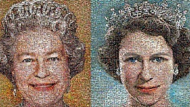 Two mosaics of the the Queen