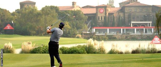 Graeme McDowell in first-round action at the WGC-HSBC Champions event