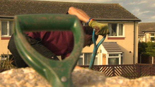 Digging a green at a housing association project