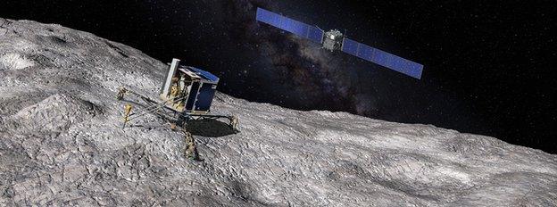 Artist's impression of Rosetta and Philae