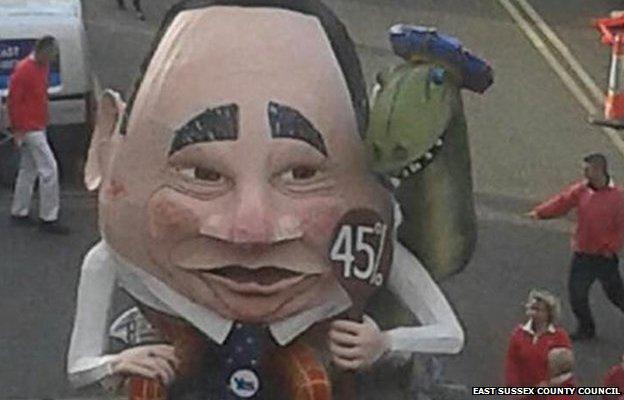 Effigy of Alex Salmond and Nessie 2014