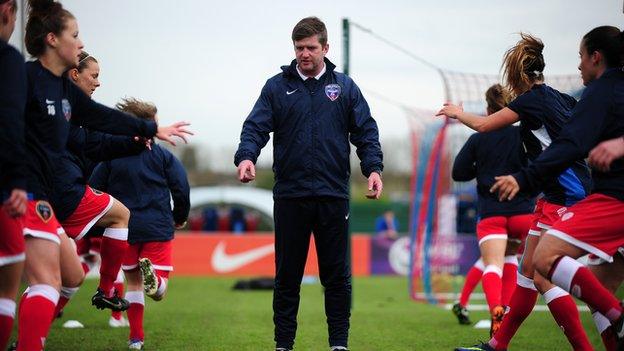 Dave Edmondson trains Bristol Academy players