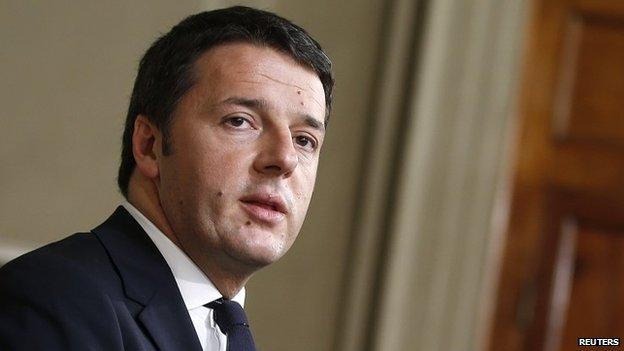 The Italian Prime Minister Matteo Renzi