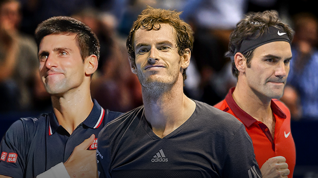 Novak Djokovic, Andy Murray and Roger Federer