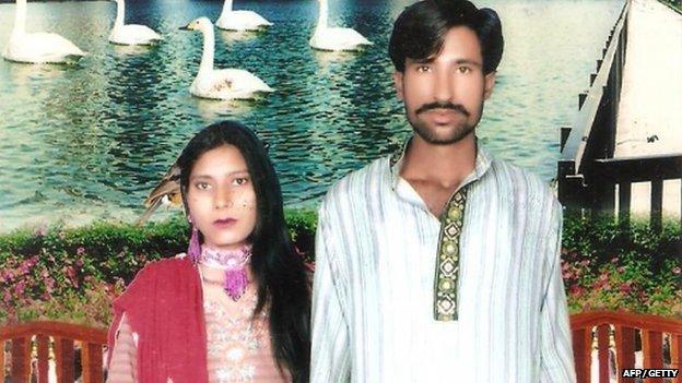 Undated family handout photo showing a Christian couple who were killed by a Muslim mob in Pakistan