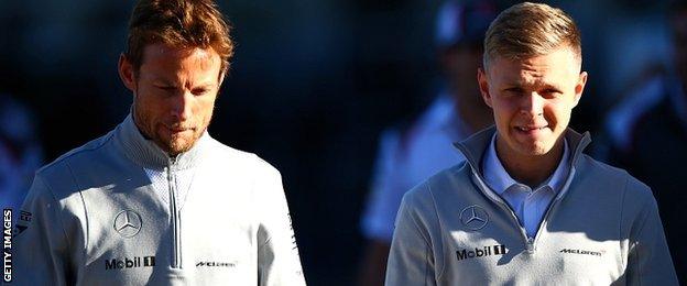 Jenson Button and Kevin Magnussen