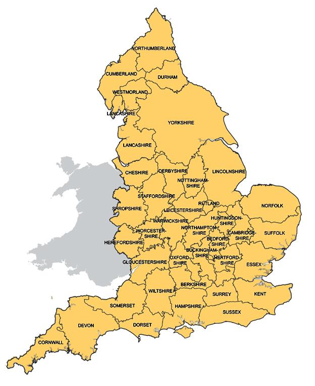 Historical counties in England