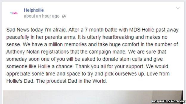 HelpHollieFacebook statement on Hollie's death