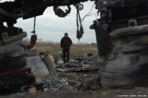 Robby Oehlers at the crash site