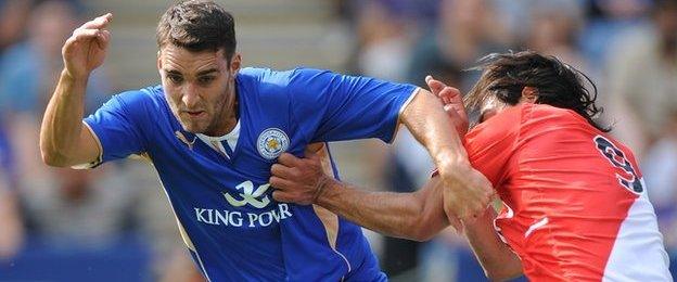 Matty James (left) in action for Leicester