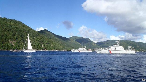 French customs vessels with seized yacht SY Hygeia of Halsa