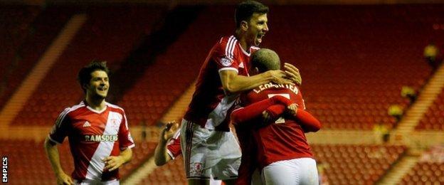 Middlesbrough players celebrate