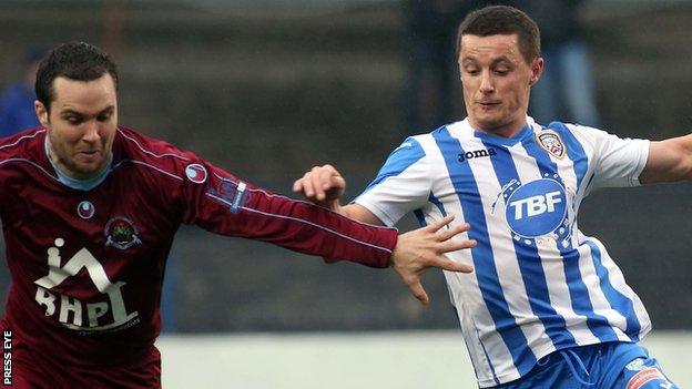 Ruairi Harkin in action for Coleraine against Institute