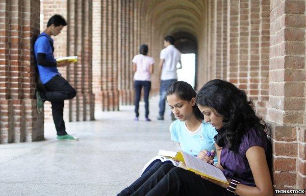 Stock photo of students studying