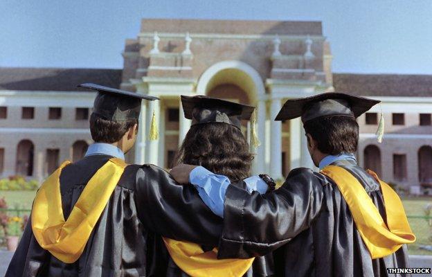 Stock photo of students in gowns