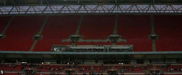 Empty seats at Wembley Stadium