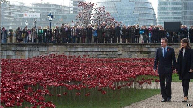 Entitled Blood Swept Lands And Seas Of Red, the installation is the work of ceramic artist Paul Cummins, from Derbyshire