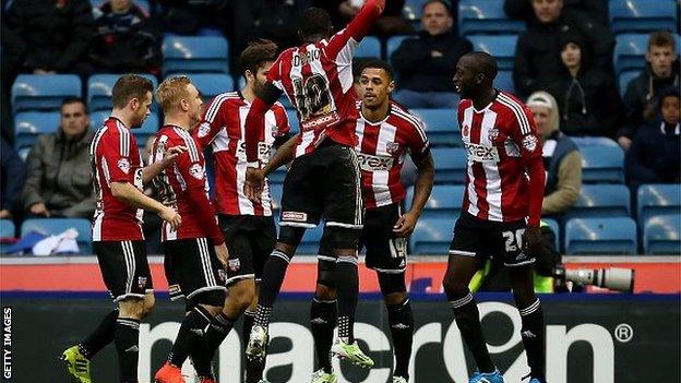 Brentford celebrate their opener