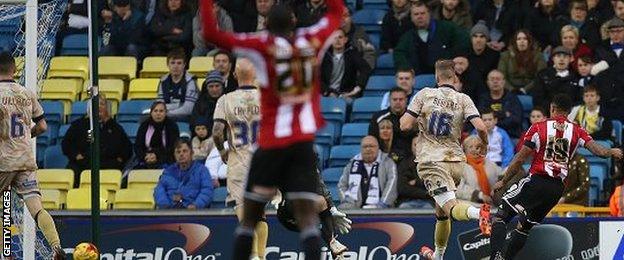 Andre Gray scores his first goal of the game