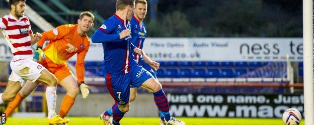 Billy McKay slots in his second goal of the game against Hamilton