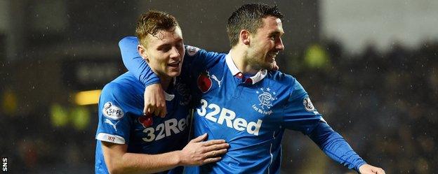 Lewis Macleod and Nicky Clark and celebrate