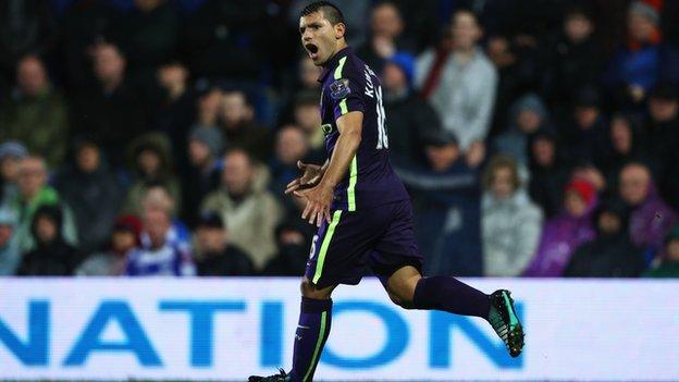 Sergio Aguero scores for Manchester City