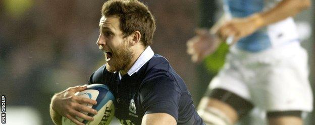 Tommy Seymour plunged over for Scotland's fifth try of the evening