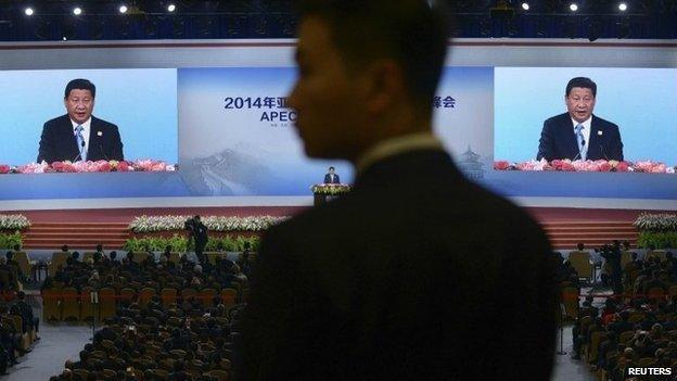 China's President Xi Jinping speaks to the Apec summit