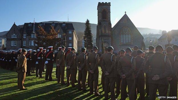 Veterans and the Armed Services gathered across Scotland, including at this service in Fort William