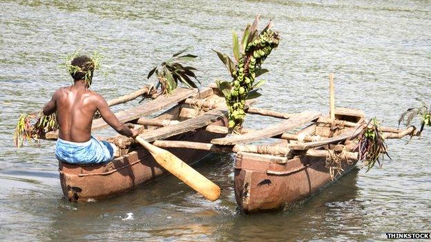 Man on boat on Vanuatu