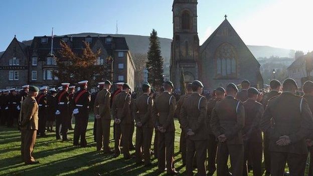 Veterans and the Armed Services gathered across Scotland, including at this service in Fort William