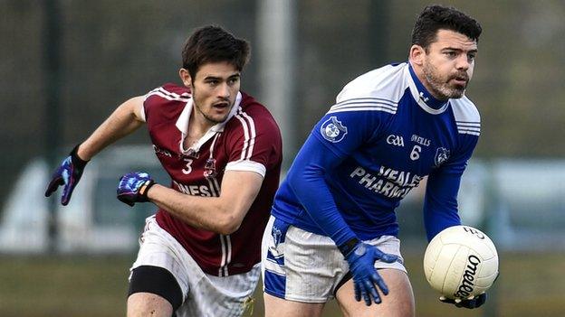 Slaughtneil's Chrissy McKaigue and Cavan Gaels's Barry McGuigan