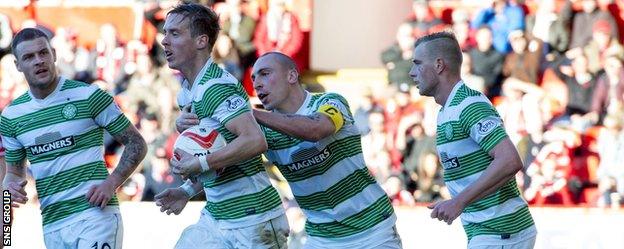 Stefan Johansen levelled for Celtic on 38 minutes