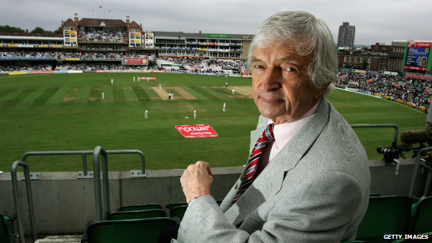 Richie Benaud at an Ashes Test match between England and Australia at the Brit Oval - 11 September 2005