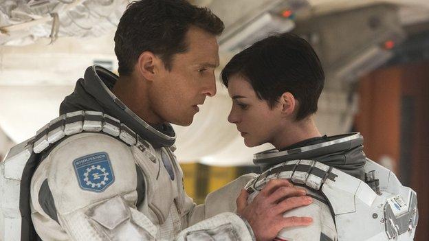 Matthew McConaughey and Anne Hathaway in Interstellar