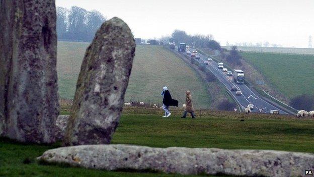 A view of the A303 from Stonehenge